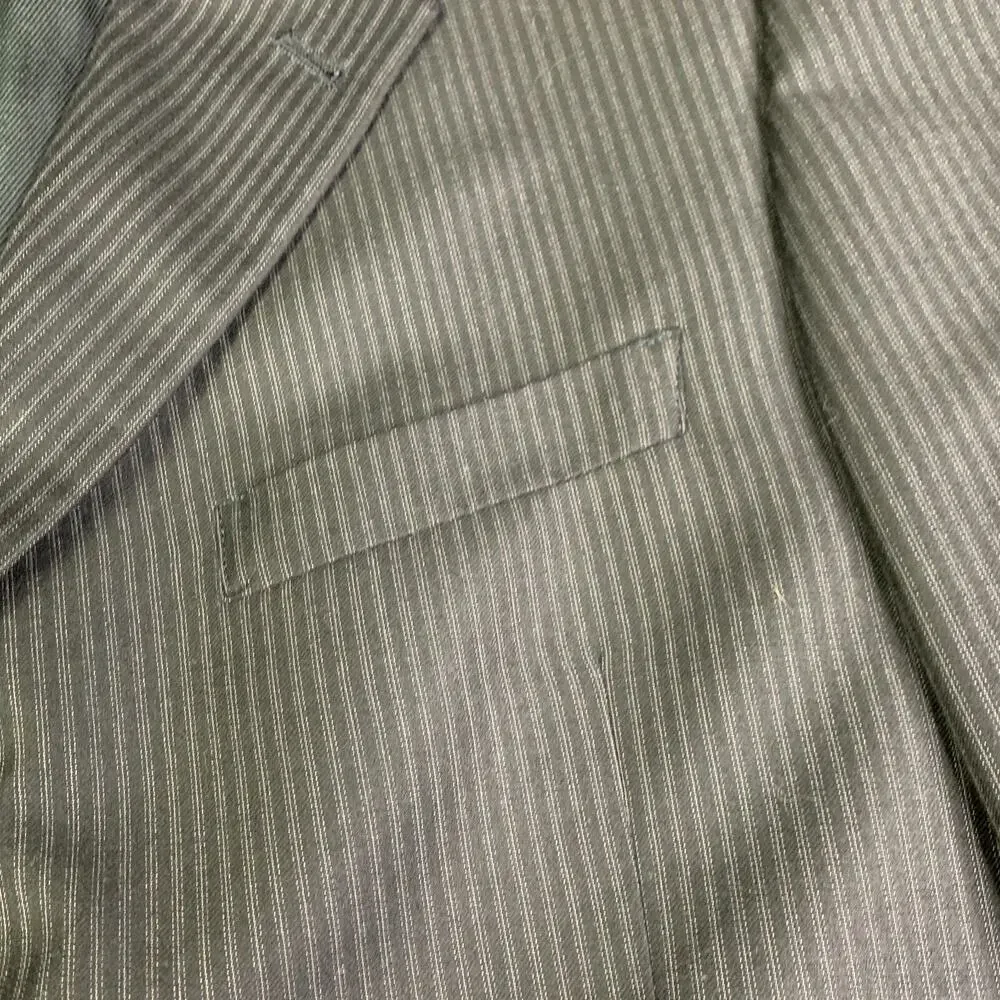 Daniel Cremieux Loro Piana Suit Jacket 42L Black Striped Mens